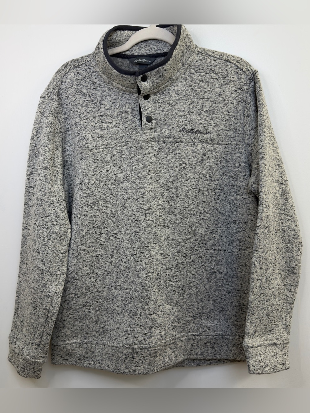 Eddie Bauer Men’s Gray Heather Zip-Up Sweater Size Large